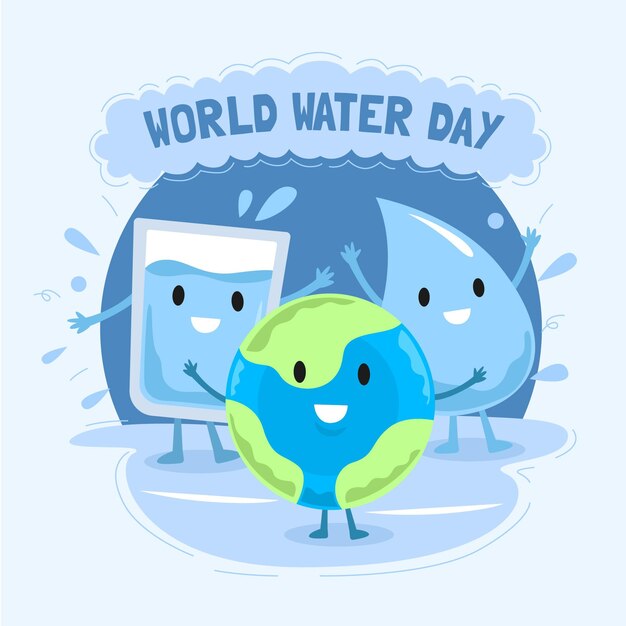 Hand drawn world water day