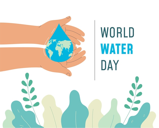 Hand drawn world water day