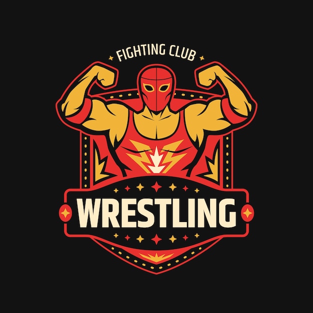 Hand drawn wrestling logo design