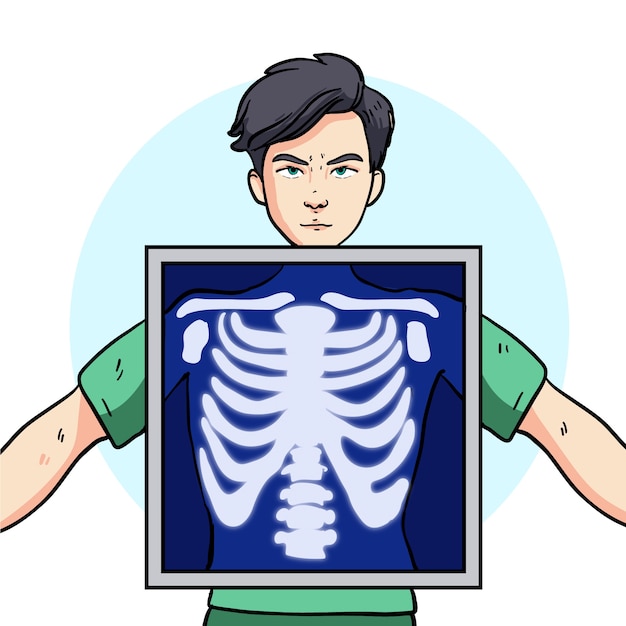 Free Vector hand drawn x ray cartoon illustration