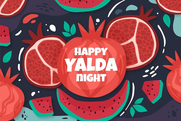 Hand drawn yalda background