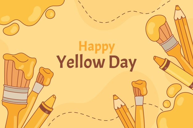 Hand drawn yellow day background