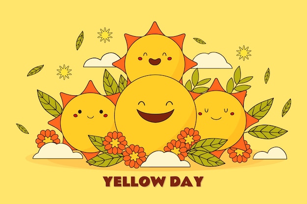 Free vector hand drawn yellow day background