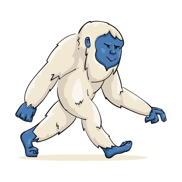 Free Vector hand-drawn yeti abominable snowman illustration