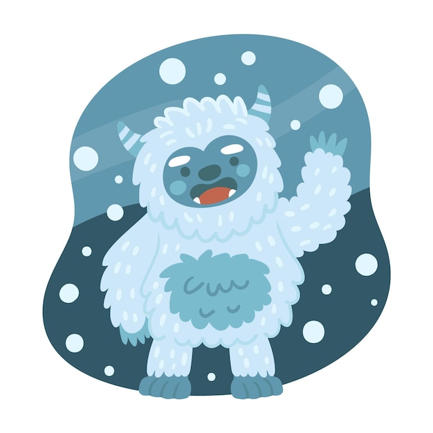 Free Vector hand drawn yeti abominable snowman illustration