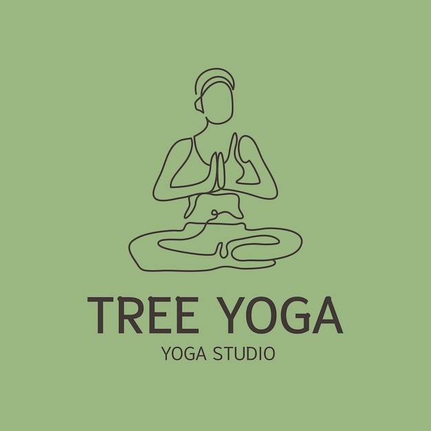 Free Vector hand drawn yoga logo template