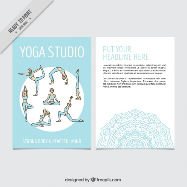 Free Vector hand drawn yoga poses flyer template