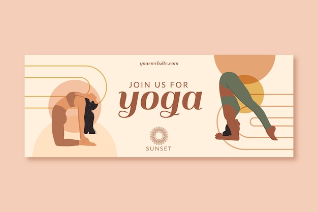 Hand drawn yoga retreat facebook cover