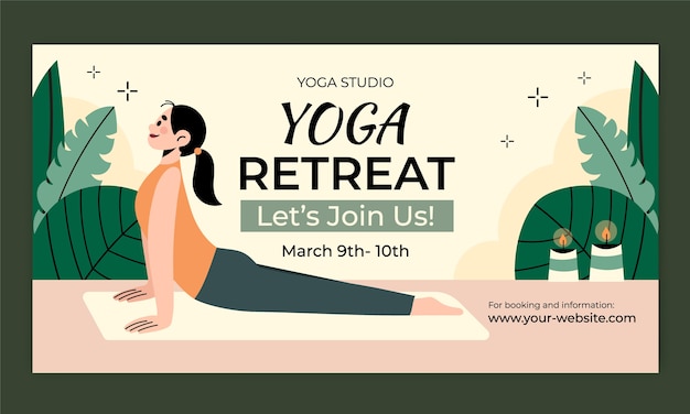 Hand drawn yoga retreat template