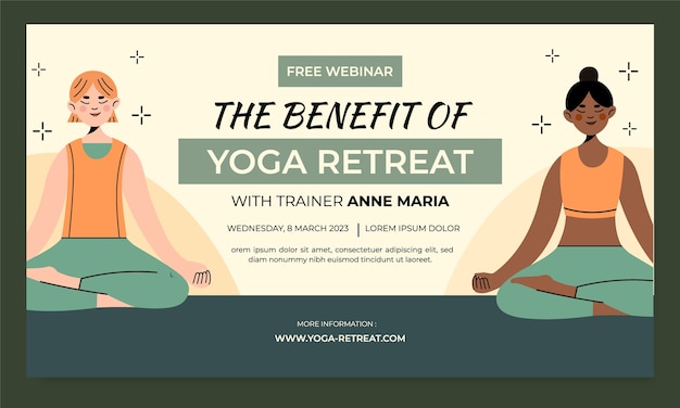 Hand drawn yoga retreat template