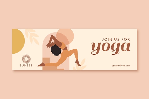 Hand drawn yoga retreat twitter header