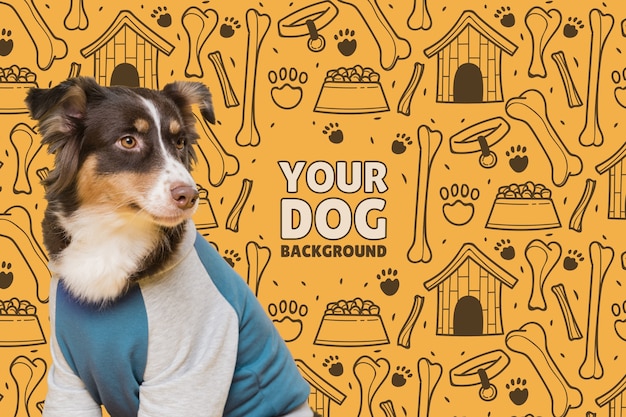 Free Vector hand drawn your dog pattern background