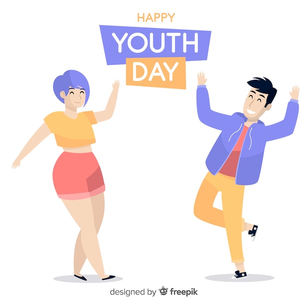 Hand drawn youth day background