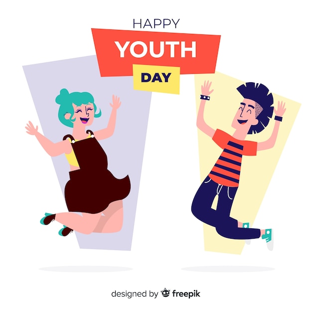 Hand drawn youth day background