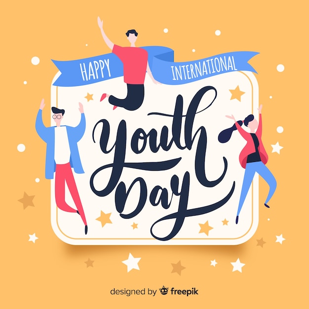 Free vector hand drawn youth day background