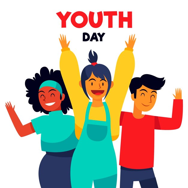 Hand drawn youth day concept