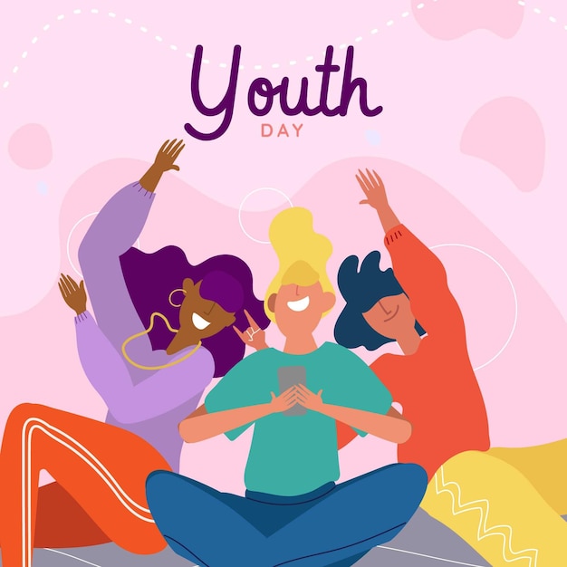 Free vector hand drawn youth day concept