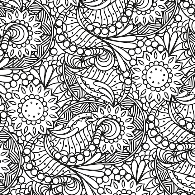 Free Vector hand drawn zen doodle  pattern design