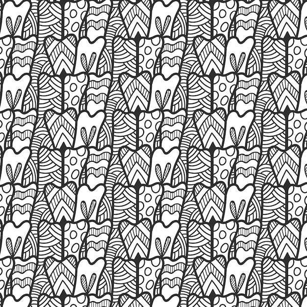 Free Vector hand drawn zen doodle pattern illustration