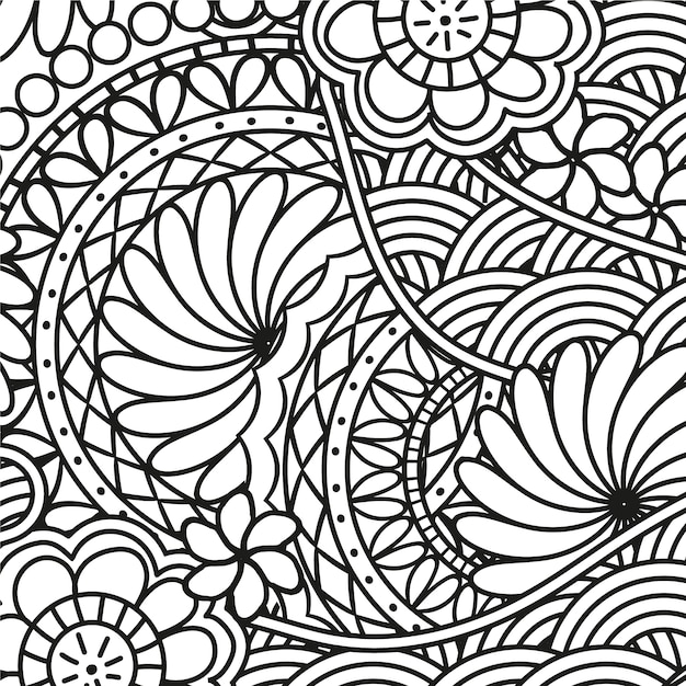 Free vector hand drawn zen doodle pattern