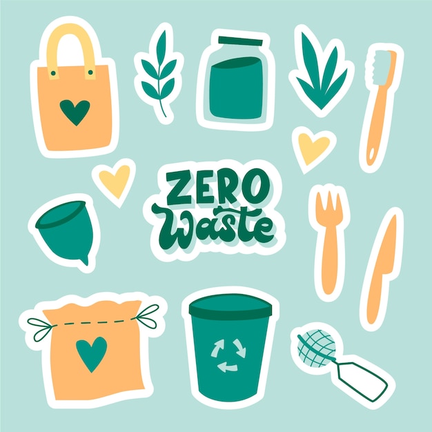 Hand drawn zero waste collection