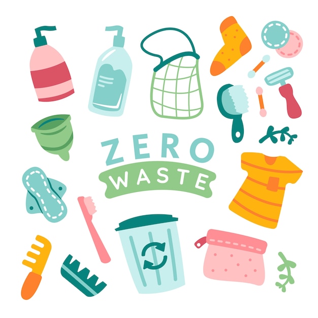 Hand drawn zero waste collection