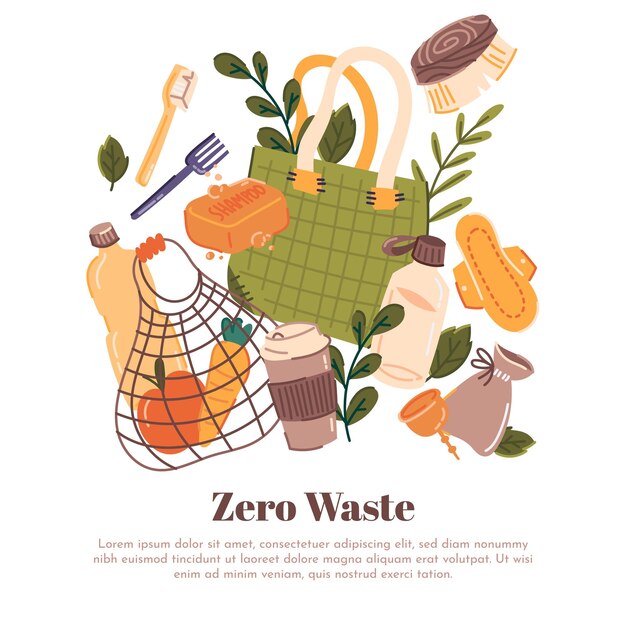 Hand drawn Zero Waste landing page