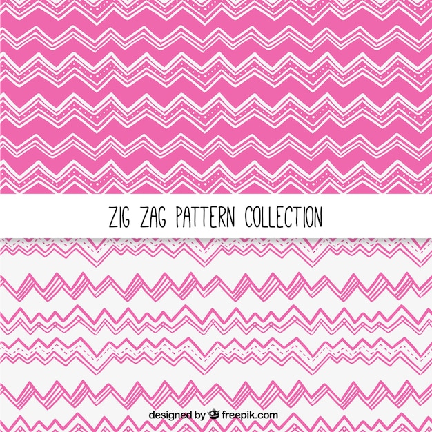 Hand drawn zig-zag stripes patterns