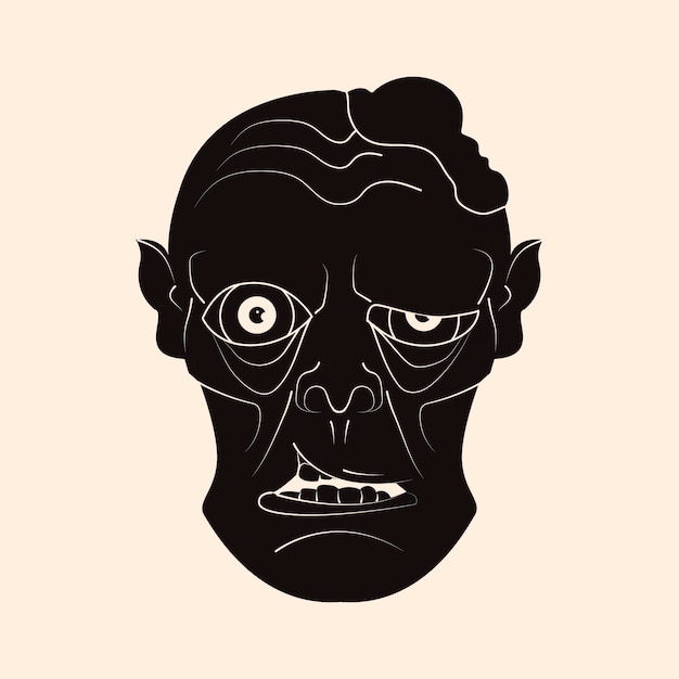 Free Vector hand drawn zombie silhouette illustration