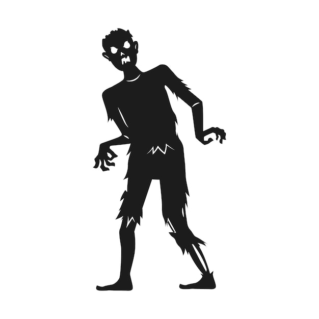 Free Vector hand drawn zombie silhouette illustration