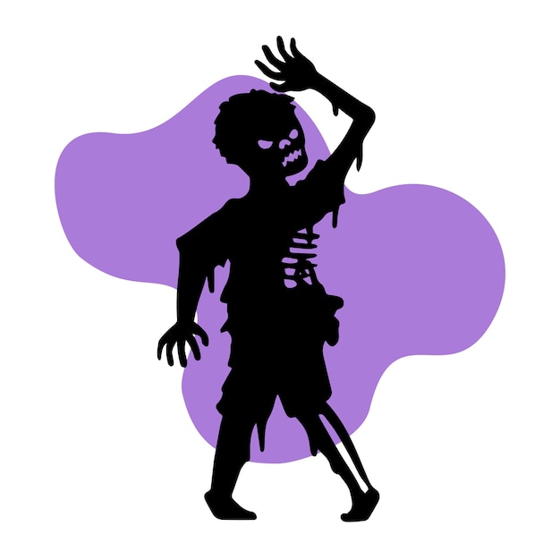 Free Vector hand drawn zombie silhouette illustration