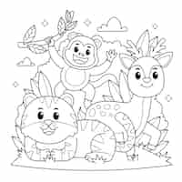 Free vector hand drawn zoo animals illustration