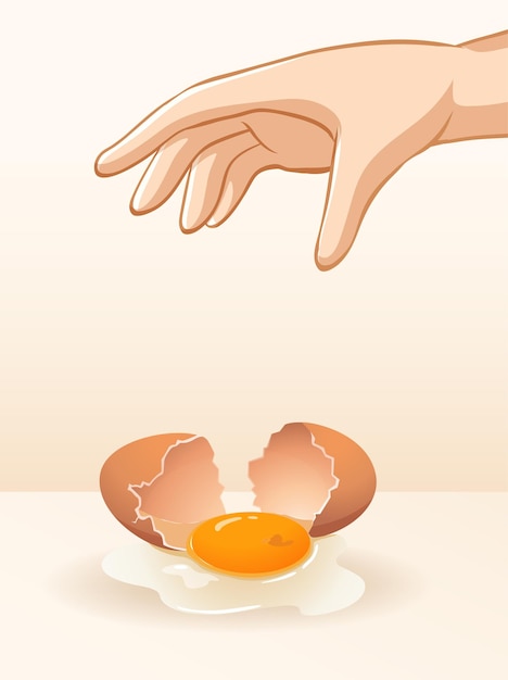 Free Vector hand dropping egg for gravity experiment