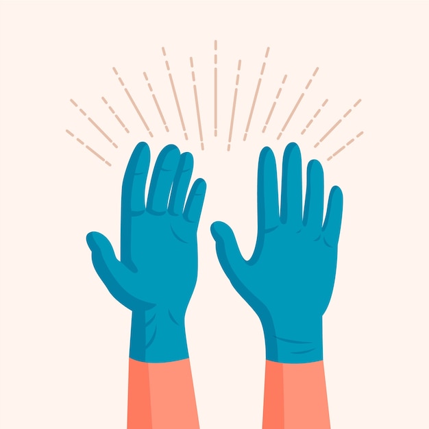 Free Vector hand gloves for protection theme