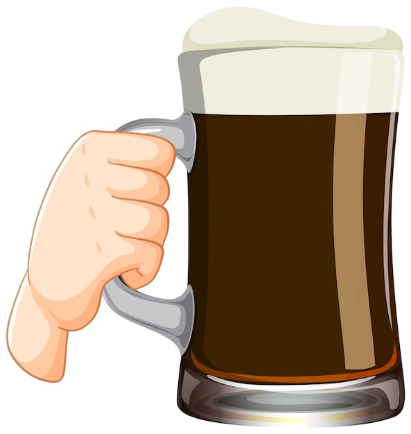 Free vector hand holding beer glass