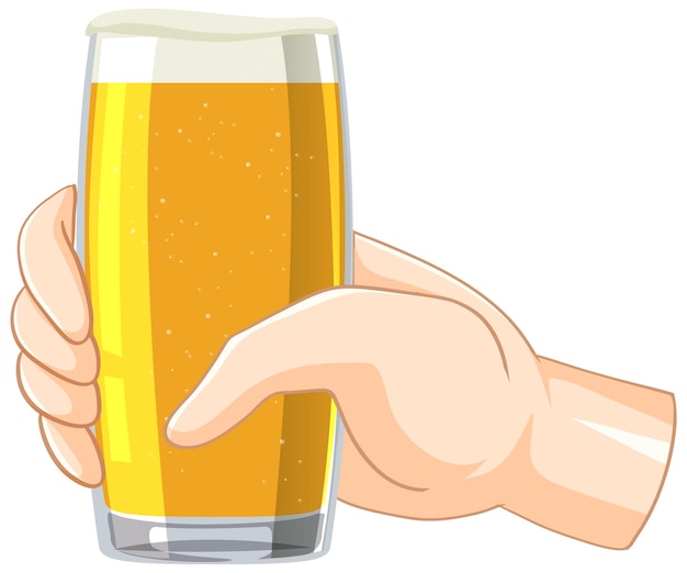 Free vector hand holding beer glass