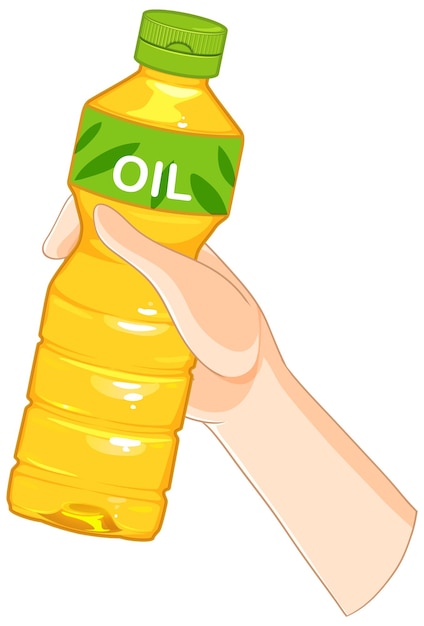 Free Vector hand holding a bottle of oil