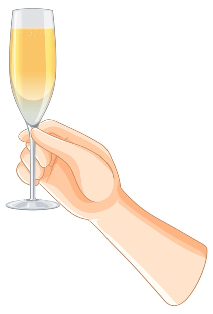 Free Vector hand holding a champagne glass