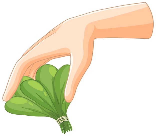 Free Vector hand holding fresh green vegetables