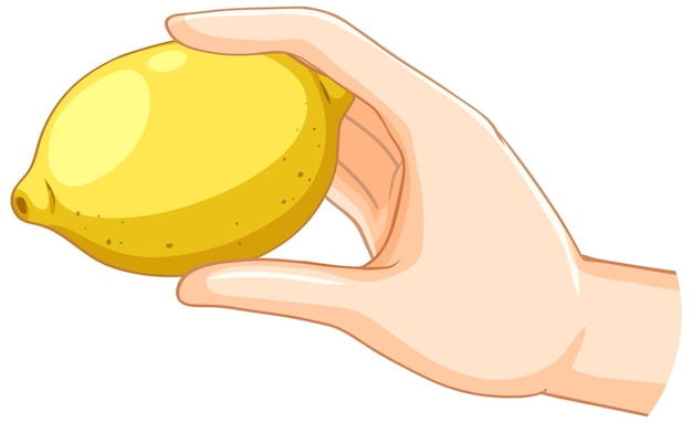 Free Vector hand holding a fresh lemon