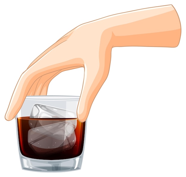 Free Vector hand holding a glass of beverage