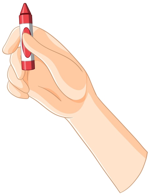 Free Vector hand holding a red crayon