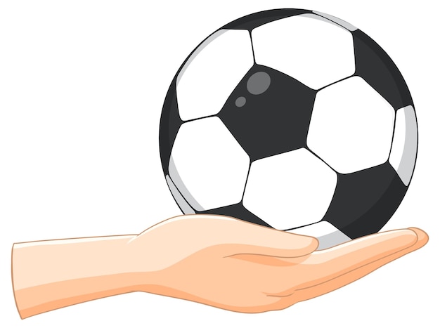 Free Vector hand holding a soccer ball