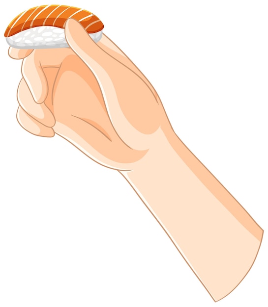 Hand Holding Sushi Illustration