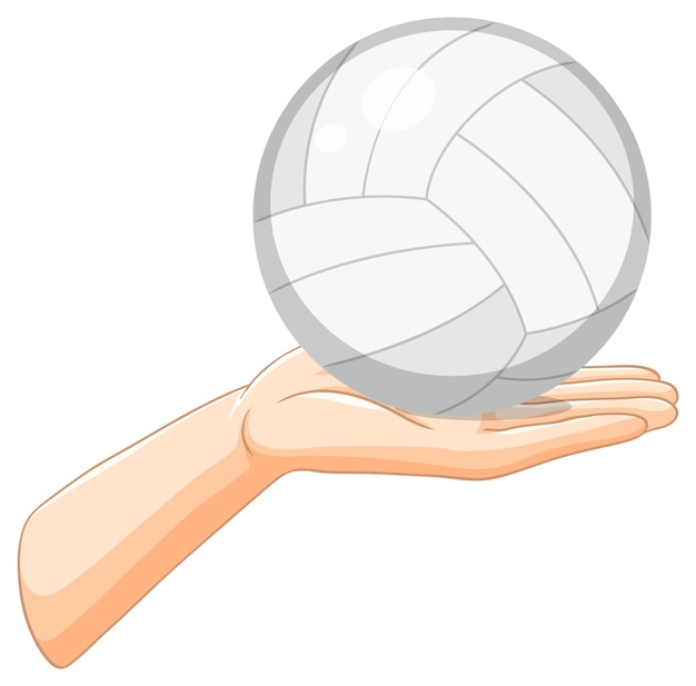 Free Vector hand holding a volleyball illustration