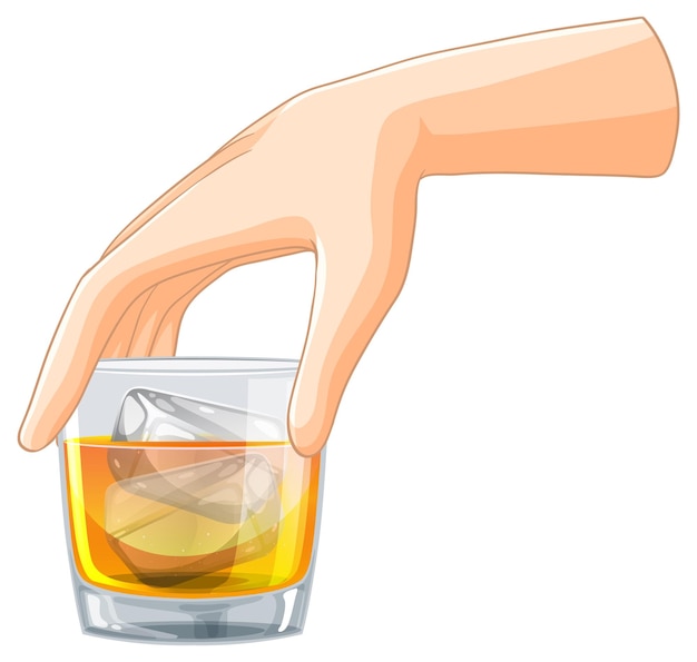 Free Vector hand holding a whiskey glass