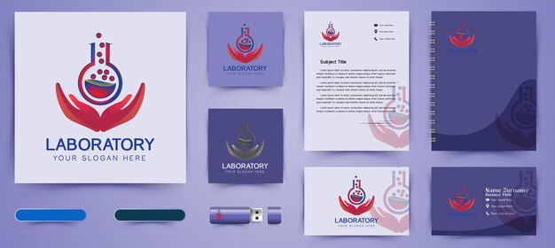 Hand human, lab logo and business branding template Designs Inspiration Isolated on White Background