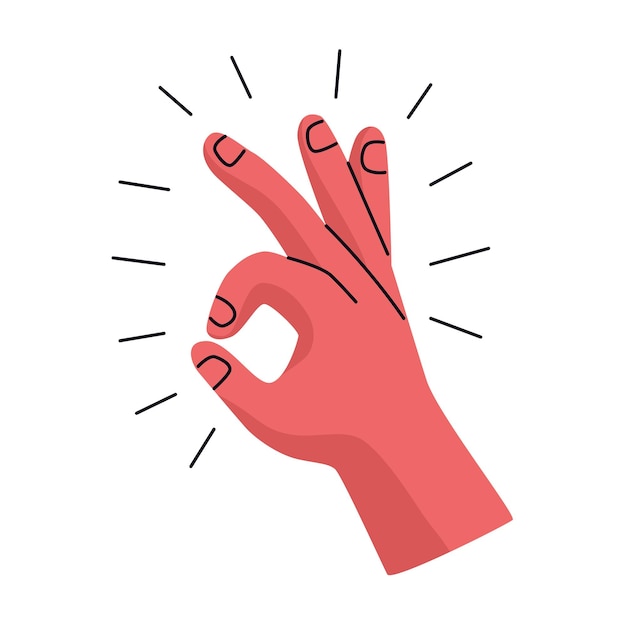 Free Vector hand ok signal gesture icon