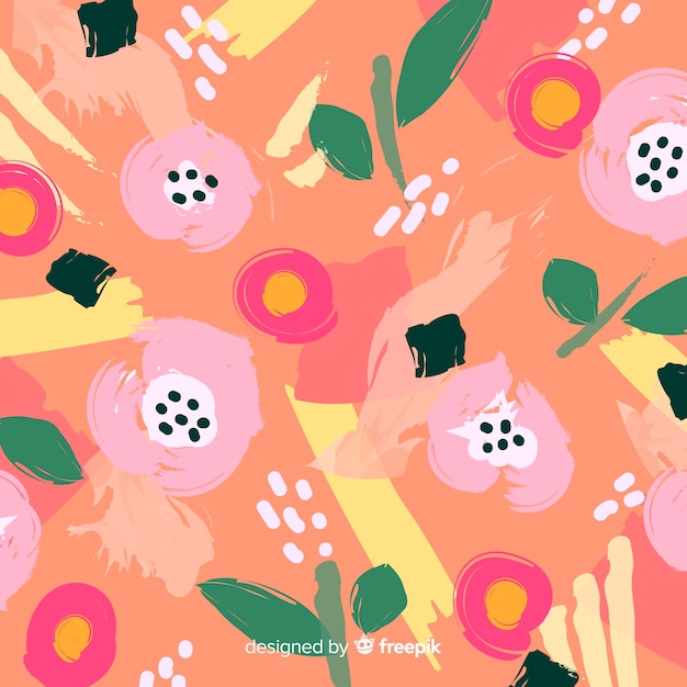 Hand painted abstract floral background