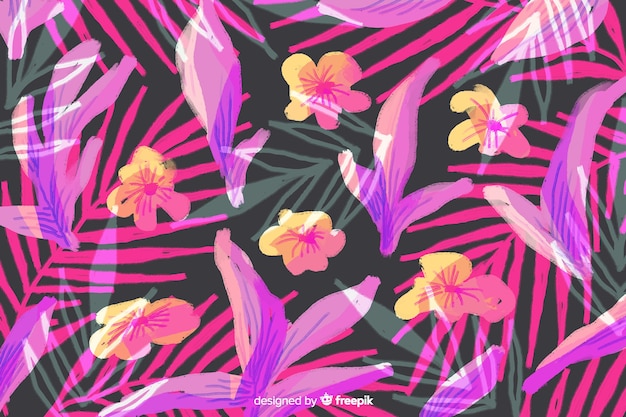 Hand painted abstract floral background